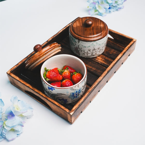 White-Blue Ceramic Cookie Jar