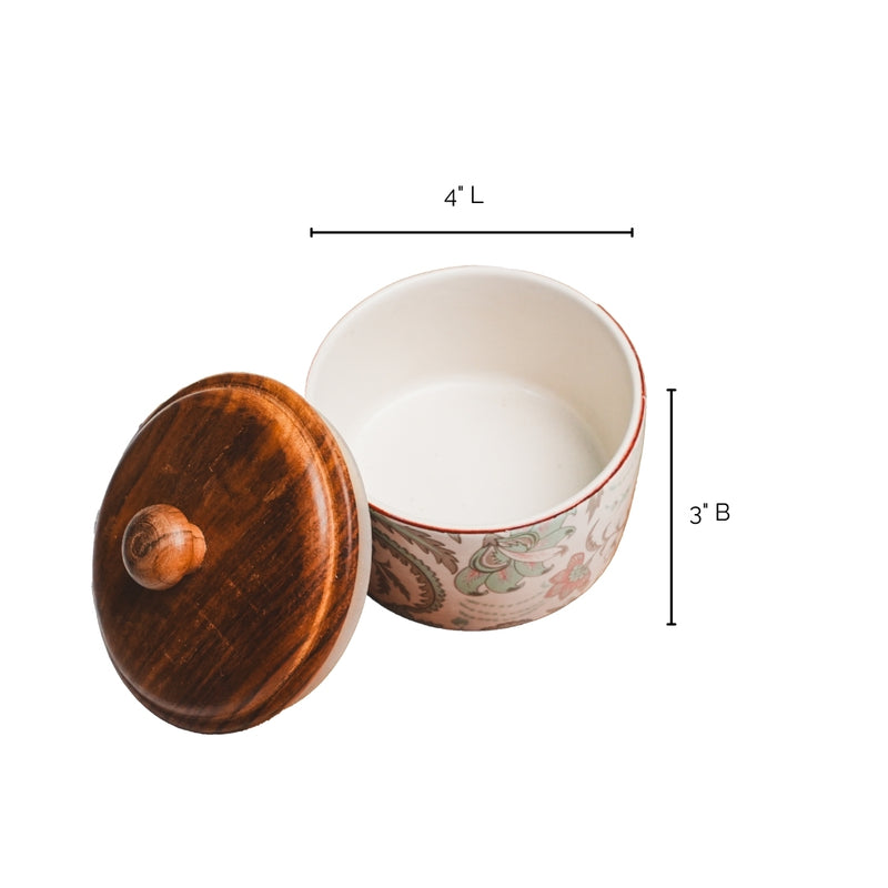 White-Green Ceramic Jar