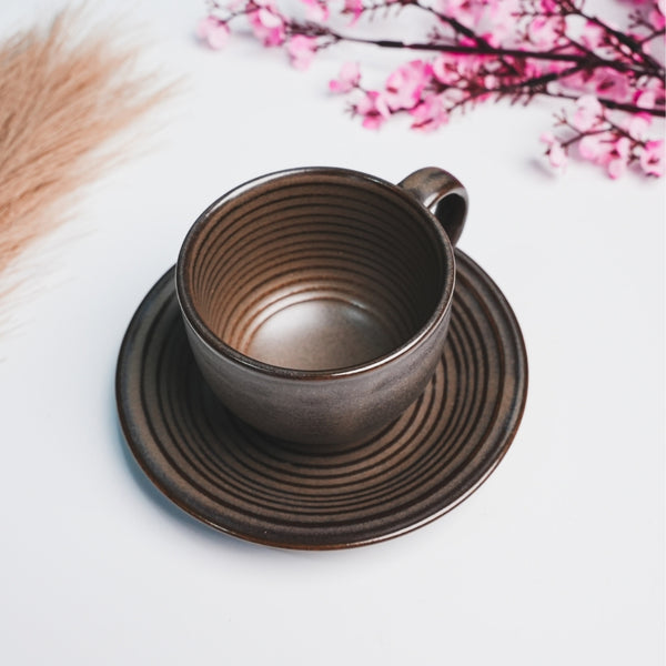 Brown Tea-Cup Set
