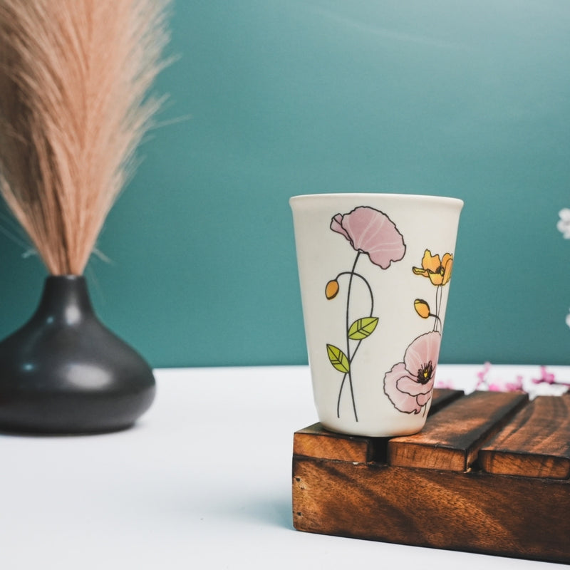 Floral Tea-Coffee Glass