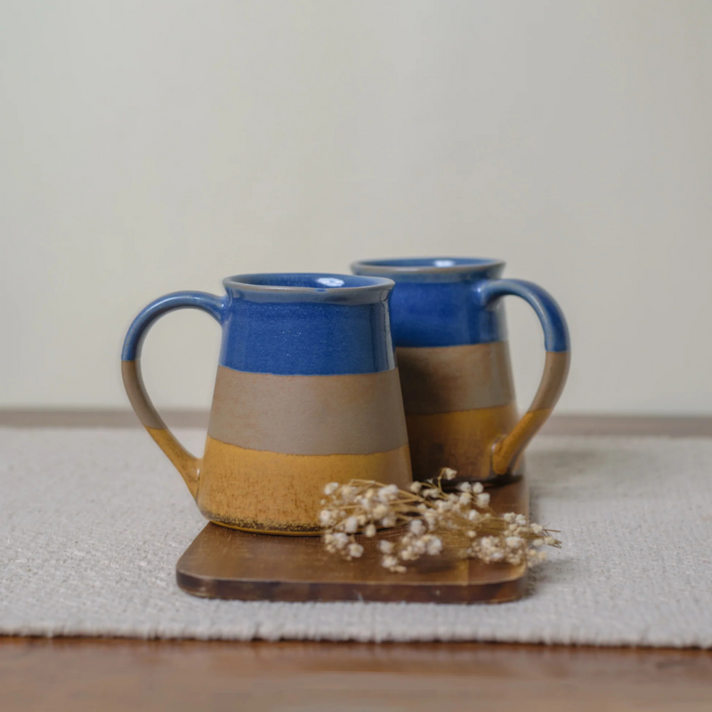 BLUE BROWN COFFEE MUG