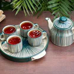 GREEN STRING TEA CUP SET